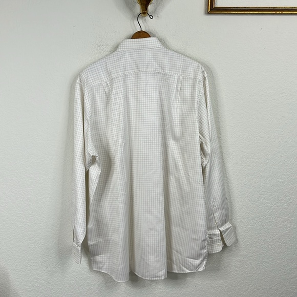 Alain Figaret Gridded Pocket Button Down Shirt Double Retors Size 18L - Picture 5 of 7